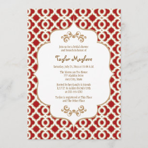 Rouge et invitations marocains de Fête de la