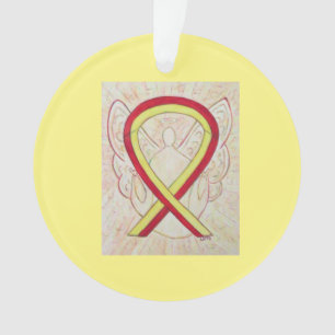 Rouge et jaune Sensibilisation Ruban Angel Ornemen