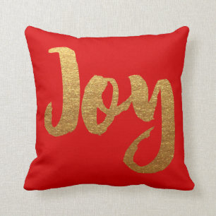 Rouge et joie de coussin de Noël d'or