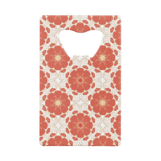 Rouge et motif floral de dentelle d'or (Devant)