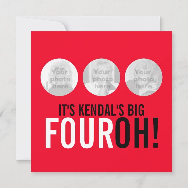 Rouge et noir 40e FOUROH ! photo invitation d'anni (Devant)