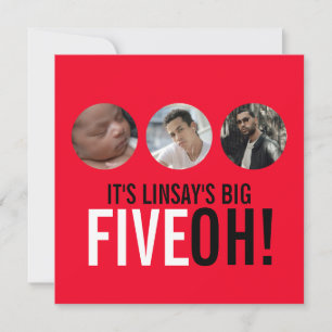 Rouge et noir 50e FIVEOH! photo invitation d'anniv