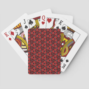 Rouge et noir Floral Show Cartes de jeu