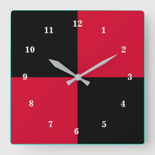 Rouge et noir Mur Horloge Design moderne