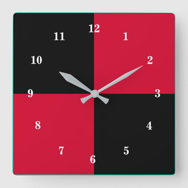 Rouge et noir Mur Horloge Design moderne (Recto)
