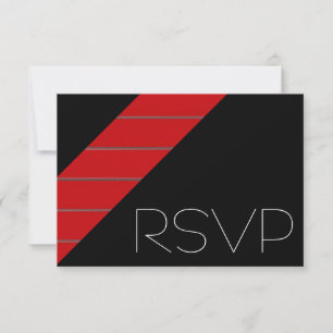 Rouge et noir RSVP rayé