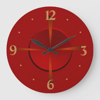 Rouge et or de l'atmosphère> Horloge murale plate