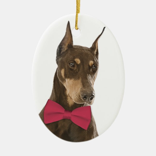 Rouge et ornement de Noël de dobermann de rouille (Devant)