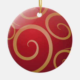 rouge et ornement d'or
