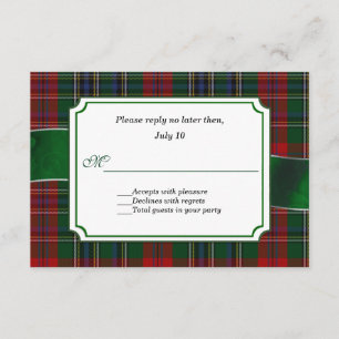 Rouge et Vert MacClain Tartan Mariage RSVP
