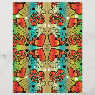 Rouge et vert Whimsical Romantique Coeurs motif