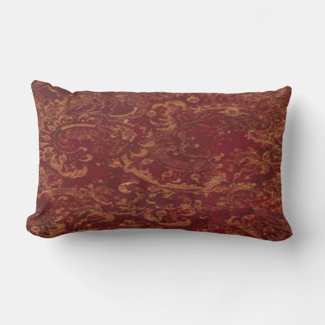 Rouge et vieux coussin de regard de damassé d'or (Recto)