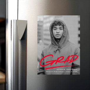 Rouge Faire-part de graduation en pointillé