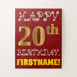 Rouge, Faux Gold 20e anniversaire + Puzzle de nom 
