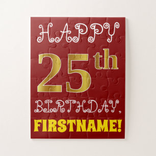Rouge, Faux Gold 25e anniversaire + Puzzle de nom