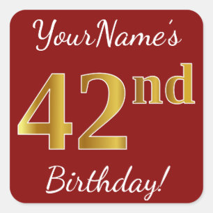 Rouge, Faux Gold 42e anniversaire + Autocollant de