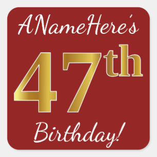Rouge, Faux Gold 47e anniversaire + Autocollant de