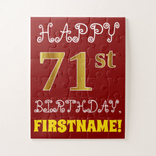 Rouge, Faux Gold 71e anniversaire + Puzzle de nom