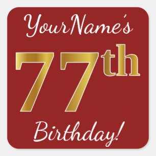 Rouge, Faux Gold 77e anniversaire + Autocollant de
