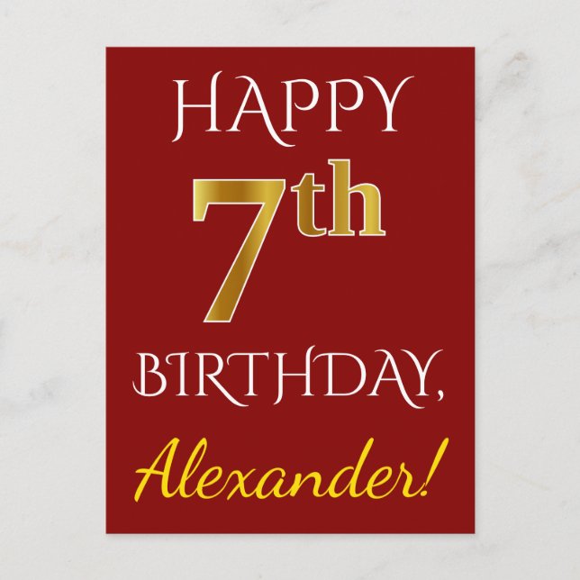 Rouge, Faux Gold 7e anniversaire + Carte postale N (Devant)