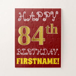 Rouge, Faux Gold 84e anniversaire + Puzzle de nom