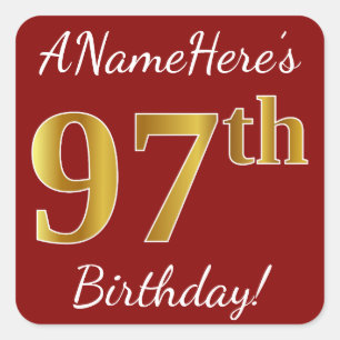 Rouge, Faux Gold 97e anniversaire + Autocollant de