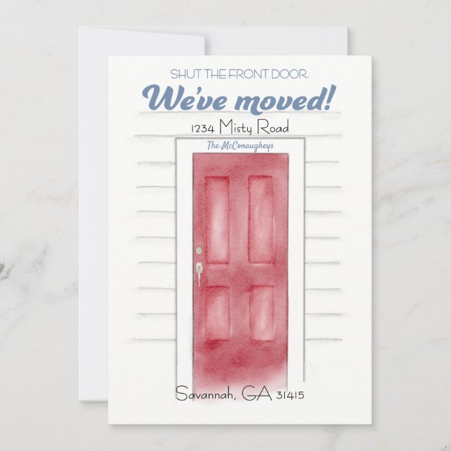 Rouge Fermer La Carte D'Annonce De Porte Avant (Devant)