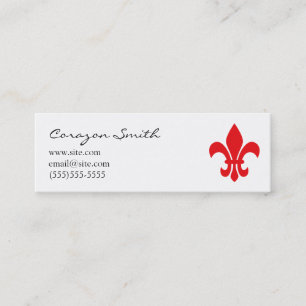 Rouge Fleur de Lis Carte de visite fin