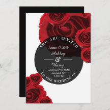 Rouge Flora Invitations de mariage
