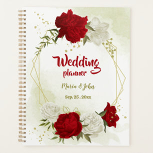 rouge floral blanc verdure mariage