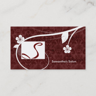 Rouge floral de carte de visite professionnel de