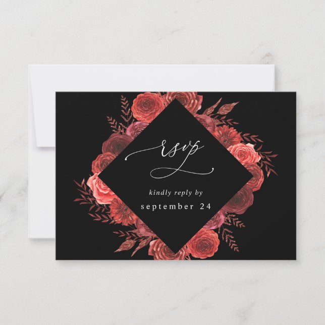 Rouge Floral Noir avec Repas RSVP 2 (Devant)
