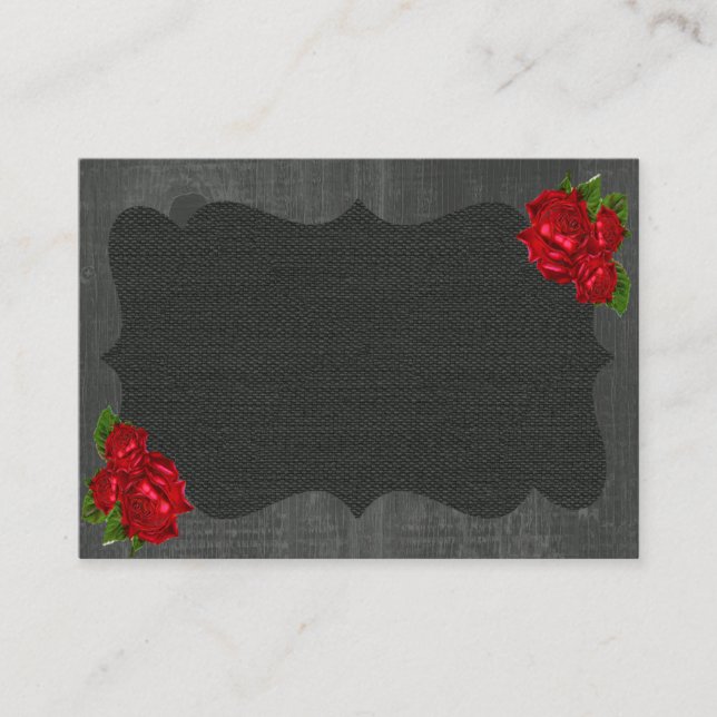 Rouge Floral Rose Bois gothique Mariage Cartes de  (Devant)