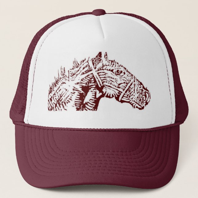 Rouge foncé 2 de casquette de camionneur (Devant)