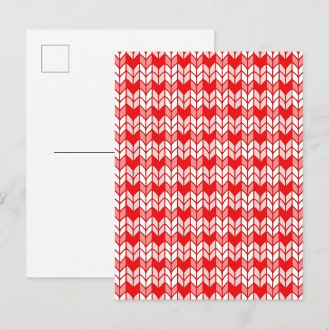 ROUGE GINGHAM MAILLE Carte postale / Verticale (Devant / Derrière)
