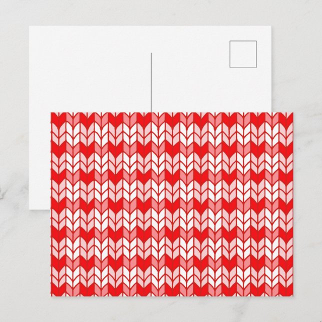 ROUGE GINGHAM TRICOT Carte postale / Horizontal (Devant / Derrière)