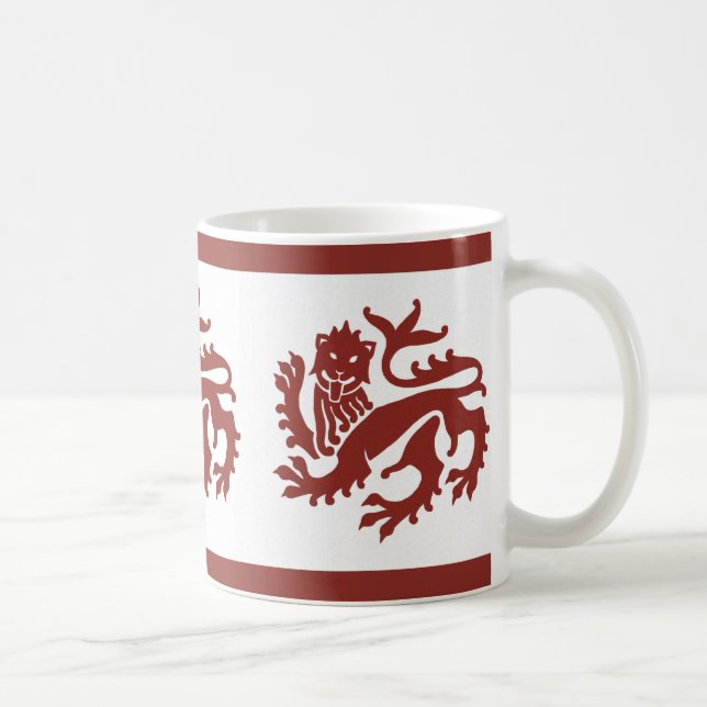Rouge gothique Revival Lions Café Mug (Droite)