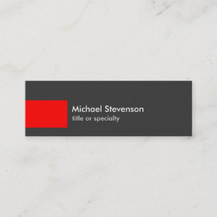 Rouge gris clair mince Carte de visite chic tendan