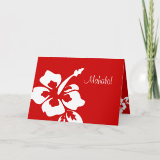 Rouge hawaïen de ketmie de cartes de Merci de