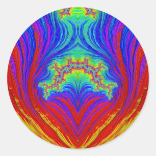 Rouge jaune bleu vert ~ Sticker rond classique