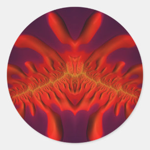 Rouge, jaune et violet ~ Sticker rond classique