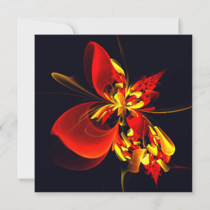 Rouge Jaune Floral Moderne Résumé Modèle Art #10