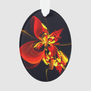Rouge Jaune Floral Moderne Résumé Modèle Art #10