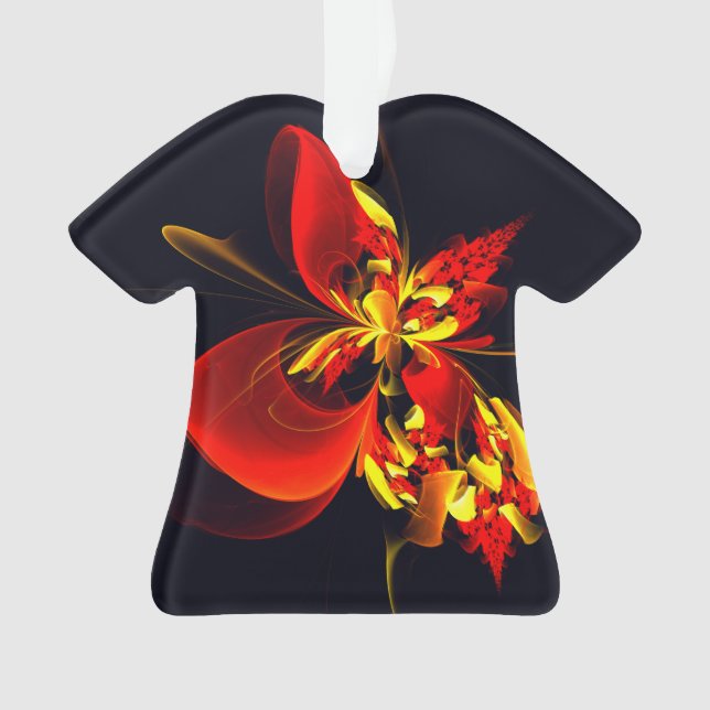 Rouge Jaune Floral Moderne Résumé Modèle Art #10 (devant)