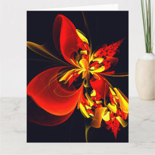 Rouge Jaune Floral Moderne Résumé Modèle Art #10