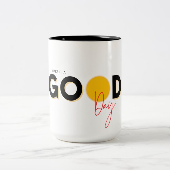 Rouge Jaune Noir Faire Un Bon Jour De Mug (Centre)
