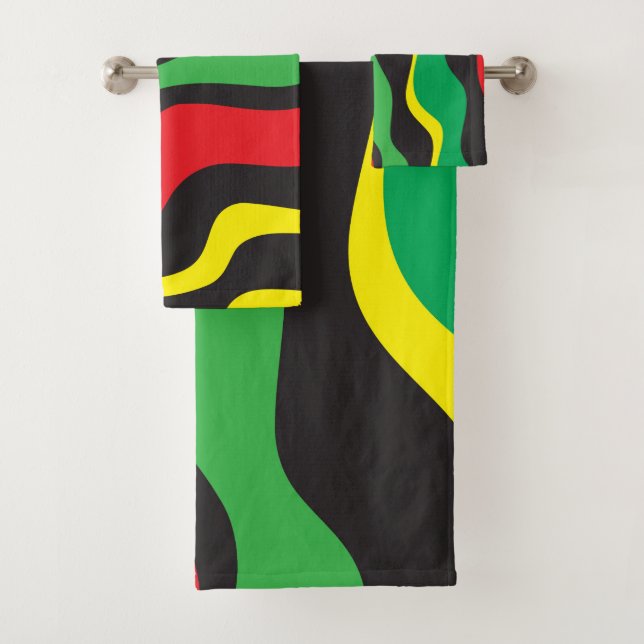 Rouge Jaune Vert Noir Vague Rasta (En situation)