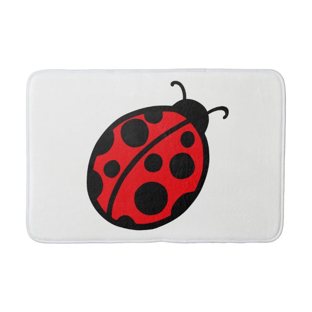Rouge Ladybug salle de bain Bain Tapis (Devant)