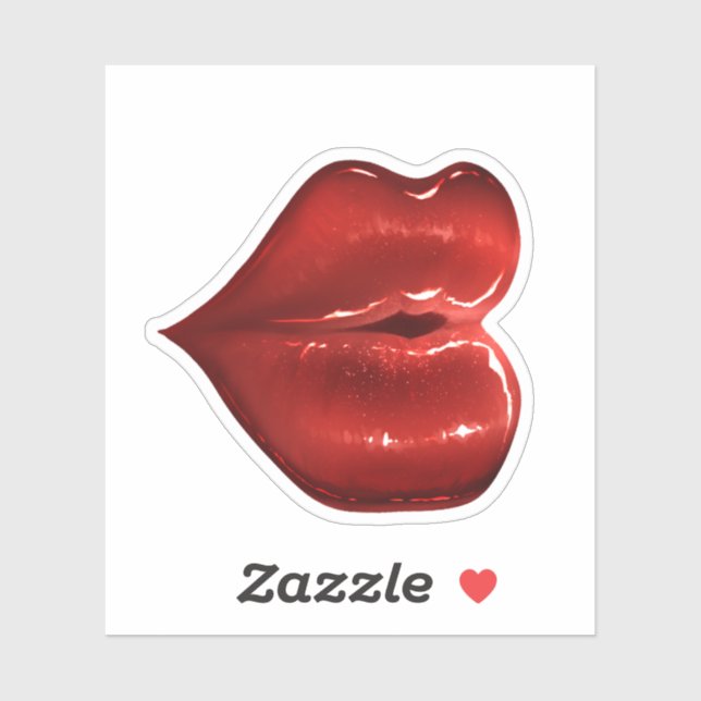 Rouge lèvres autocollant scrapbook décoration lumi (Feuille)