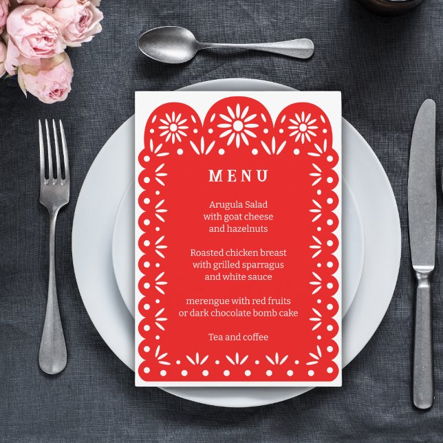 ROUGE MEXICAIN PAPEL menu PICADO (Créateur téléchargé)